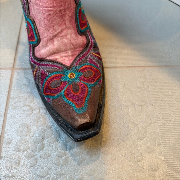 Old Gringo Pink and Brown Floral Ankle Boots - Picture 5 of 11